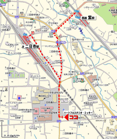 西鉄紫駅からは、徒歩10分です。